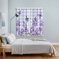 thumbnail image 3 of Purple Flowers Kitchen Curtains Window Panels, Butterfly Spring Floral Checkered Farmhouse Insulated Window Treatment Curtain, Grommet Curtains for Bedroom/Living Room/Bathroom, 2 Piece 42"Wx63"L, 3 of 8