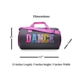 thumbnail image 4 of Dance Duffle Bag for Girls, Kids Travel Bag with Adjustable Carry on and Handy Pouch, Dance Accessories for Girls, Teens (Black/Multi), 4 of 8