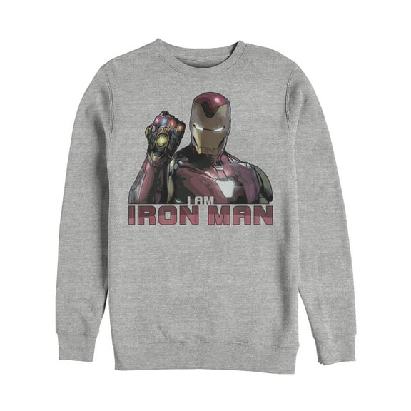 Men's Marvel Avengers: Endgame I Am Iron Man Sweatshirt Athletic Heather Small