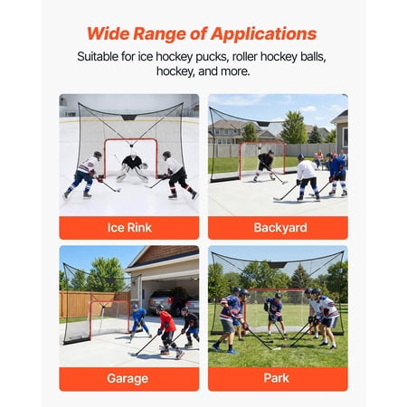 CRAFTOPIA 12x7 ft Hockey Goal Backstop Net with Extended Coverage, Lightweight Portable Backyard Training Equipment, Easy Assembly for Youth Adult, Net Only