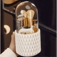 thumbnail image 2 of 1 covered 360 ° rotating makeup brush storage rack | countertop makeup storage and display cabinet | waterproof and dustproof suitable for dressing tables  tabletops  and bathrooms!, 2 of 6