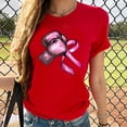 thumbnail image 2 of Sexlip Breast Cancer Awareness Shirt for Women Pink Ribbon Survivor t-Shirts Inspirational Gifts Short Sleeve Tee Tops Red XXXL, 2 of 4