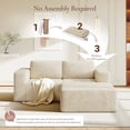 thumbnail image 6 of Vesgantti 80" L-Shaped Modular Sectional Sofa, Corduroy Cloud Couch with Deep Seat & Spring Support, 2-3 Seat Boneless Couch with Ottoman, No Assembly Required, Ideal for Small Spaces, Beige, 6 of 9