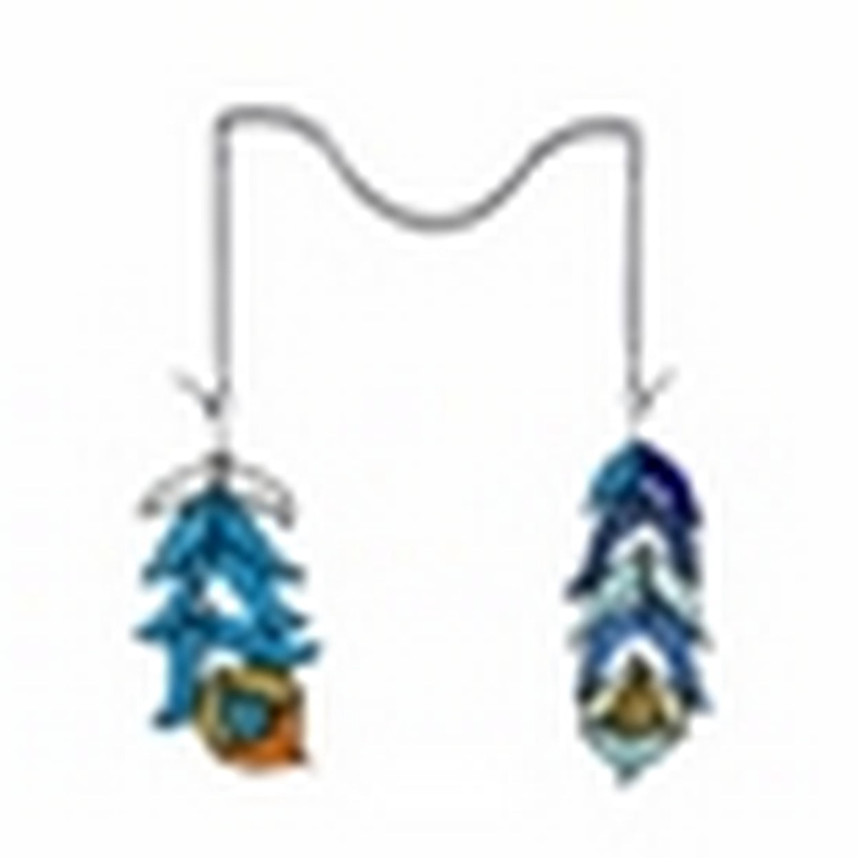 CHLOE Lighting FEATHER Tiffany-Style Stained Glass Window Panels 7" Tall