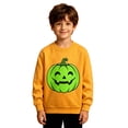 thumbnail image 2 of Girls Sweatshirt Boys Glow Halloween Print Fleece Hoodless Long Sleeve Pullover Yellow 7-8 Years, 2 of 4