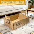 thumbnail image 2 of Disposable Litter Boxes for Cats, 3 Pack Portable Waterproof Travel Litter Box, Foldable Cardboard Cat Litter Box for Road Trip Vacation, Leak Resistant Large 17.2''x12.2''x5.3'', Brown, 2 of 6