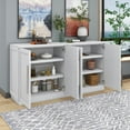 thumbnail image 2 of TUANLUO White Buffet Sideboard Cabinet, Accent Cabinet with 4 Doors, Buffet Cabinet with Adjustable Shelves, Wood Storage Cabinet Furniture for Kitchen Dining Room Living Room, 60"L x 16"W x 32"H, 2 of 10