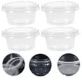 thumbnail image 4 of WORGEOUS 100pcs 1 oz Portas de plástico desechables Tazas de porción transparente Contenedor con tapas para yogurt gelaty mousses, 4 of 9