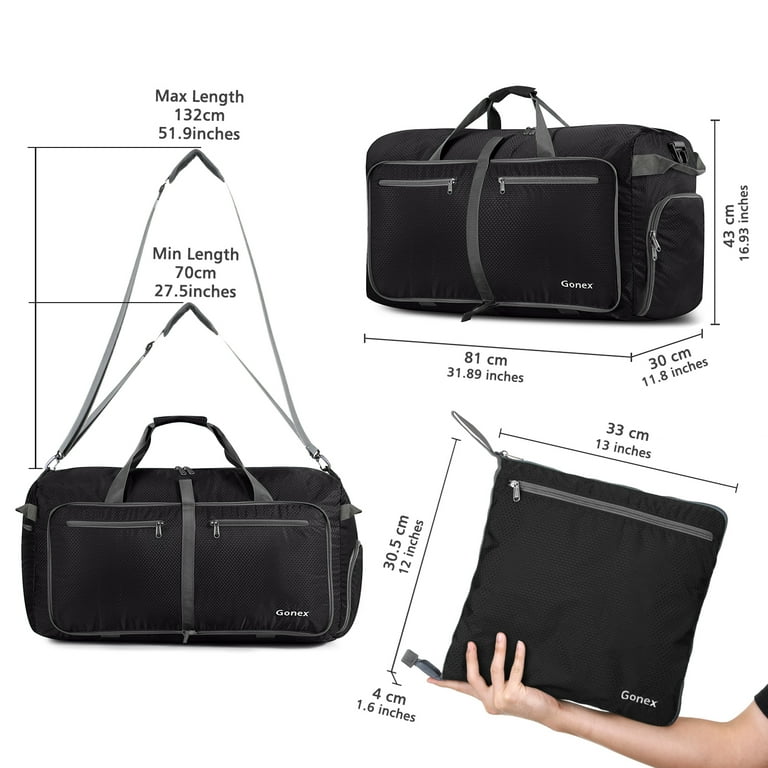 Gonex 100L XL Foldable Duffel Weekender Bag Waterproof Overnight Bag with Shoe Compartment for Camping Travel Adult Walmart