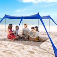 thumbnail image 1 of Carpa de playa con toldo BOTINDO (305 x 305 cm, 4 postes), color azul, 1 of 6