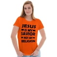 thumbnail image 3 of Jesus Is My Savior Not My Religion Womens Slim Fit Graphic Tee Brisco Brands L, 3 of 5