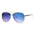 thumbnail image 2 of Oceanic Gradient Lens Rimless Luxury Designer Fashion Aviator Sunglasses Gold Blue, 2 of 4
