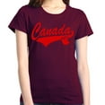 thumbnail image 1 of Shop4Ever Women's Canada Red with Leaf Canadian Flag Graphic T-Shirt X-Large Maroon, 1 of 5