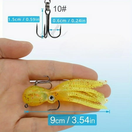 DEKAXID 5pcs/set Octopus Swimbait Soft Fishing Lure with Skirt Tail Lingcod Rockfish Jigs for Saltwater Ocean Fishing