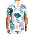 thumbnail image 6 of Mens Hawaiian Shirt Short Sleeve Summer Casual Tropical Print Button Down Shirts for Men Fashion Holiday Beach Shirts White 2XL, 6 of 6