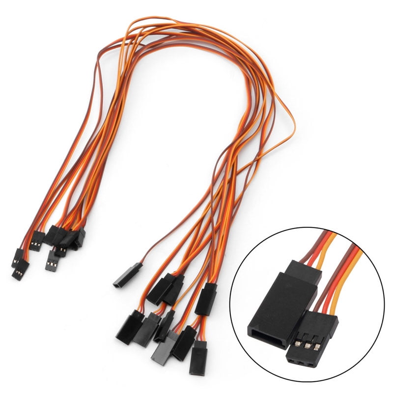 10Pcs 500mm Lead Extension Servo Wire Cable For RC Futaba JR Male to Female 50cm
