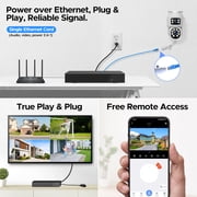 TOGUARD SC52 Wired Security Camera System Outdoor with 500G Hard Drive 4K 8CH CCTV NVR 4Pcs 1080P Dual Lens PTZ POE Dome Surveillance Cameras HDMI Connector