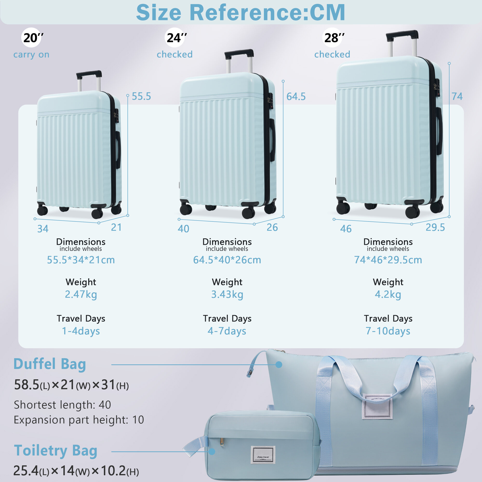 Hard Shell Luggage Luggage Set 5 Piece, Hardside Carry on Suitcase , Expandable Luggage with Travel Bags Spinner Wheels TSA Lock,Carry On Hard Shell Luggage