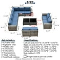 thumbnail image 6 of Ovios 12 Pieces Outdoor Furniture All Weather Wicker Patio Conversation Sectional Sofa Set with Side Table for Garden Backyard, 6 of 6