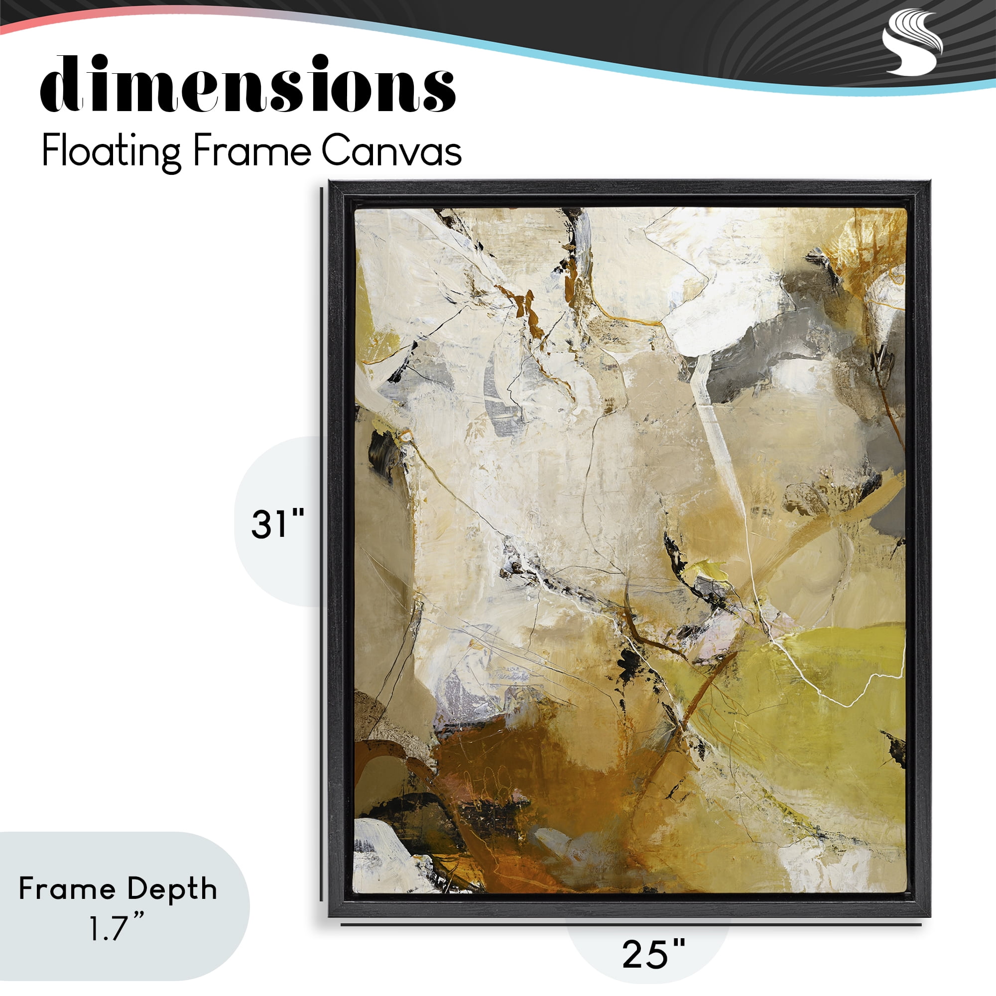 Stupell Industries Warm Earth Tones In Motion Black Framed Floater Canvas Wall Art, design by Design Fabrikken
