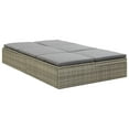 thumbnail image 2 of vidaXL Convertible Sun Bed with Cushion Poly Rattan Grey, 2 of 5