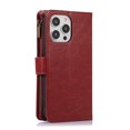 thumbnail image 7 of Nalacover Case for iPhone 14 Pro Zipper Wallet Case, 9 Card Slots Holder Premium PU Leather Wrist Strap Handbag Flip Cover with Kickstand Magnetic Clasp Soft TPU Anti-Drop Case,Red, 7 of 7