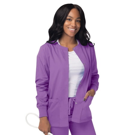 

Sivvan Women s Scrubs Warm-Up Jacket / Front Snaps - Round Neck