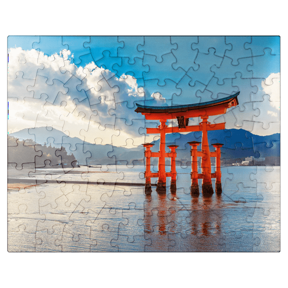 MyPuzzle - O-Torii Gate In Front Of Itsukushima Shrine On Miyajima Island - Hiroshima, Japan - Premium 100 Piece Jigsaw Puzzle for Adults