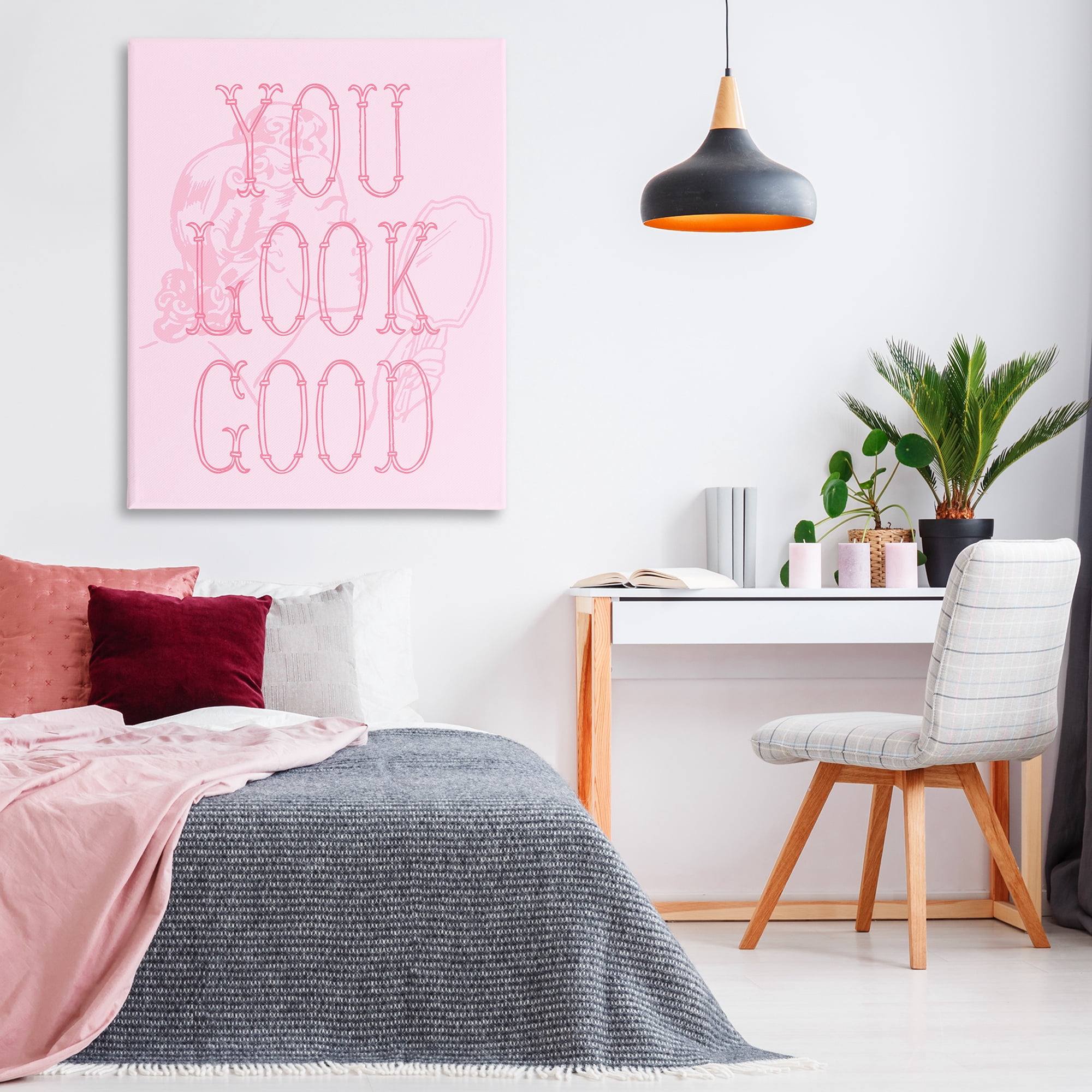 Stupell Industries You Look Good Sentiment People Painting Wrapped Canvas Art Print Wall Art, 36 x 48