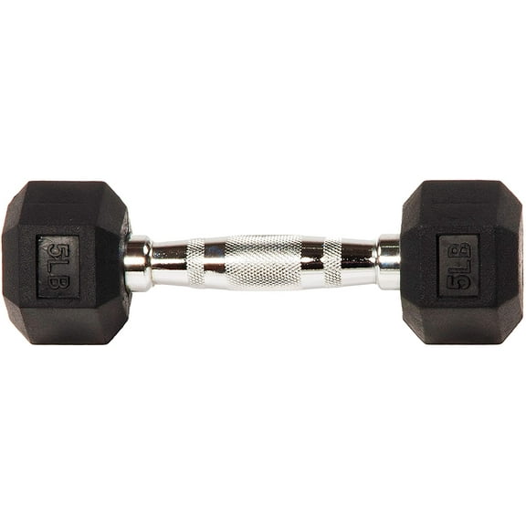 Gymnastics Power Hex Dumbbell Exercise and Fitness Weight for Women and Men (5 Lb., Single)