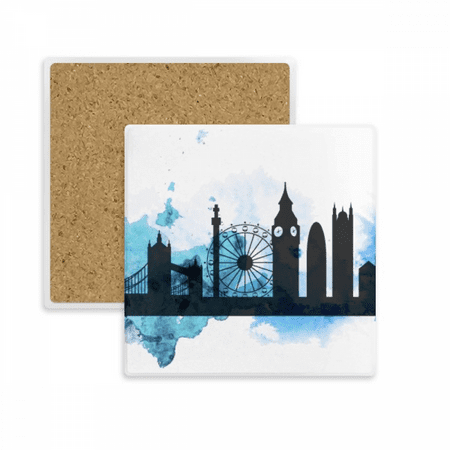 

London Tower Bridge Outline England Square Coaster Cup Mat Mug Subplate Holder Insulation Stone