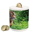 thumbnail image 1 of Tiger Piggy Bank, Siberian Large Feline at Zoo Wildlife at Captivity Unnatural Habitat Agressive Animal, Ceramic Coin Bank Money Box for Cash Saving, 3.6" X 3.2", Multicolor, by Ambesonne, 1 of 4