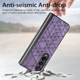 thumbnail image 5 of ELEHOLD for Samsung Galaxy Z Fold 4 2022 Leather Case, Embossed Leather Slim Fit Lightweight Shockproof Case Anti-Scratch Folding Phone Cover with Anti-Slip Strip,Purple, 5 of 7