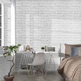 thumbnail image 5 of Meiban Grey and White Stick and Peel Wallpaper 17.7" x 236.2" 3D Brick Wallpaper Textured Pattern Removable Self Adhesive Vinyl Contact Paper for Furniture Decoration, 5 of 8