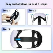 VR Comfort Head Strap Compatible with Meta Quest 3S and Quest 3,Adjustable Elite Strap Reduce Pressure & Balanced Weight Distribution for Oculus Quest 3/3S VR Headset Accessories, Wihte
