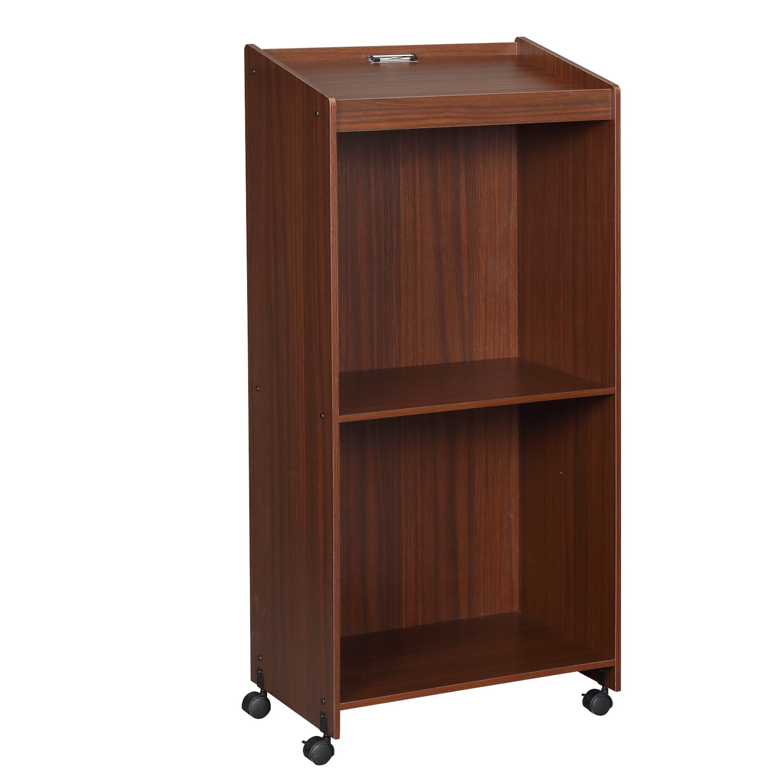 BBYT Lectern 43.25 Tall Podium/With drawer 2 Shelf Open Cabinet Wood Orator Floor Standing Pulpit 