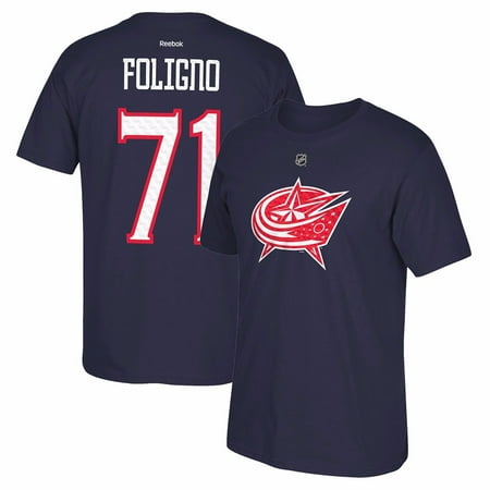 Reebok Nhl Jacket - Nicholas Foligno Colombus Blue Jackets NHL Reebok Men's Navy Blue Name & Number Tri Matrix Jersey T-Shirt
