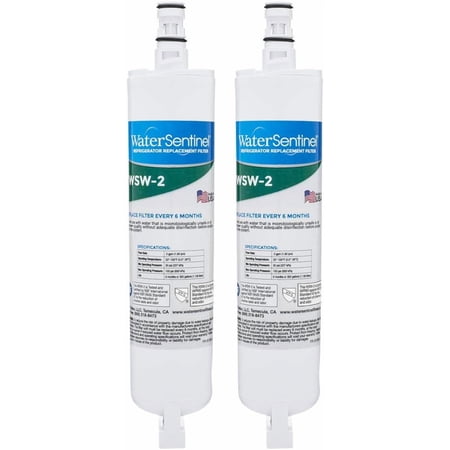 WaterSentinel WSW-2 Refrigerator Replacement Filter Fits Whirlpool Filter 5, Kitchenaid, Thermador, Kenmore, Maytag, Puriclean (2-Pack)