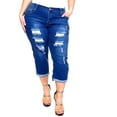 thumbnail image 6 of Jack David 1826 Jeans Women's Plus Size Cuff Rolled Capri Bermuda Short Curvy Denim Jean, 6 of 6
