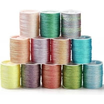12 Colors 0.5mm Polyester Thread Set Kumihimo Cords Metallic Beading 6Ply Chinese Knotting Macrame Wind Chime Strings