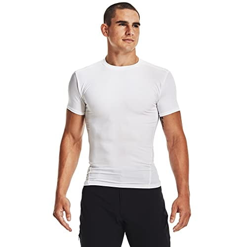 Under Armour T-shirt de compression TAC HeatGear pour homme, blanc/blanc,  grand 