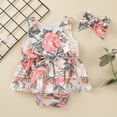 thumbnail image 1 of LSLJS Toddler Kid Baby Girls Robe d'Été Imprimée Fleurie Romper avec Headband, Girls Dresses, 1 of 9