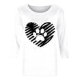 thumbnail image 4 of Tops de Cuello Redondo para las Mujeres Moda Impresa 3/4 Mangas Blusa Casual Top, Estante de Imitación, 4 of 5