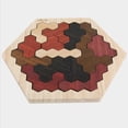 thumbnail image 4 of HILABEE Tangram Puzzle Chinese Handmade 3D Brain Teasers Blocks Board Games Play wood color, 4 of 9