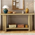 thumbnail image 2 of 60 inch Console Table with Bottom Shelf, Modern Sofa Table with Ash Veneer Finish for Entryway, Hallway & Living Room, Minimalist Design with T-Shaped Legs, 2 of 8