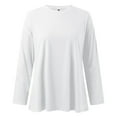 thumbnail image 4 of YEJIMAN White Patriotic Shirts For Women, cotton Plus Size Tunic Tops, Women's Plus Size Top Long Sleeve Crew Neck Loose T Shirt, 4 of 4