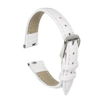 Uxcell Quick Release Leather Watch Band 14mm Embossed Pattern Leather Watch Strap Replacement for Men Women, White