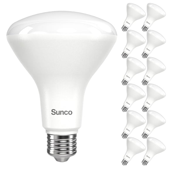 Sunco 12 Pack BR30 LED Bulb, High Output Flood Light, E26, 11W=65W, 5000K