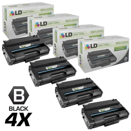 LD Remanufactured Replacement for Ricoh 406989 High Yield Black Toner Cartridge 4-Pack for SP 3500DN  SP 3500N  SP 3500SF  SP 3510DN  SP 3510SF