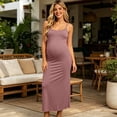 thumbnail image 2 of qolati Maternity Dress Summer Maxi Dresses Spaghetti Strap Scoop Neck Baby Shower Photoshoot Casual Boho Sleeveless Long Sundress S-3XL, 2 of 7